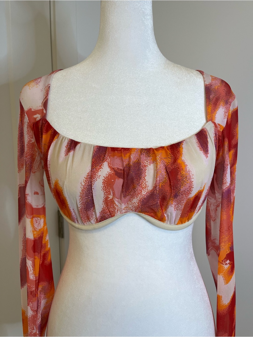 FOREVER 21 Sheer Flare Sleeve Crop Top NWT - FREE SHIPPING on Bundles $85+ - Picture 2 of 16